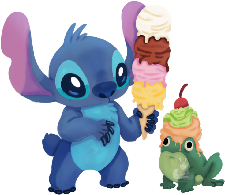 Tsaoshin Stitch - Stitch With Ice Cream (1024x683), Png Download