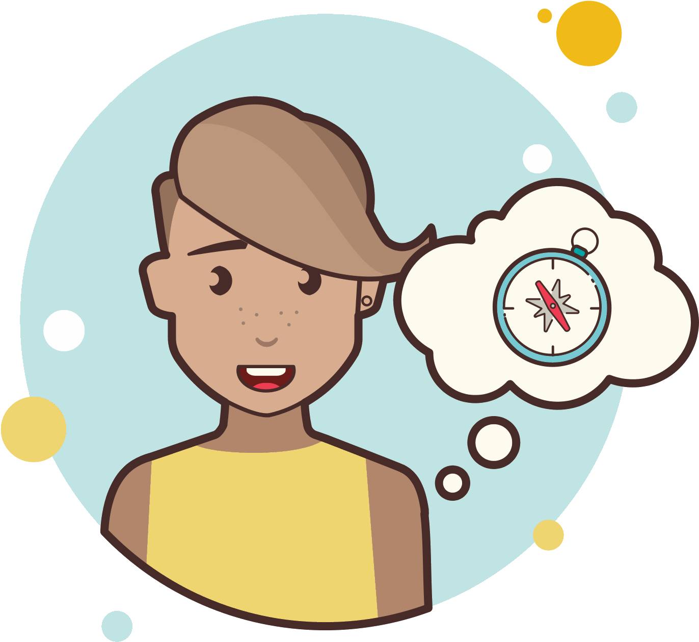 Girl With Compass Icon - Girl (1600x1600), Png Download