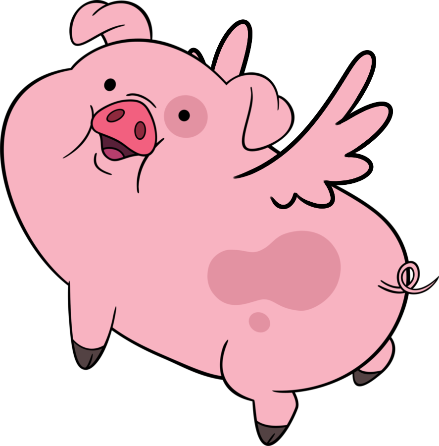 Cerdito Volador Pinterest Famous Cartoons And Cartoon - Gravity Falls Pig (887x900), Png Download