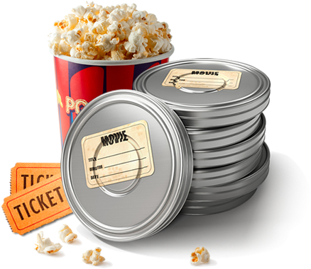 Discover Ideas About Movie Popcorn - Popcorn And Movies Png (450x400), Png Download