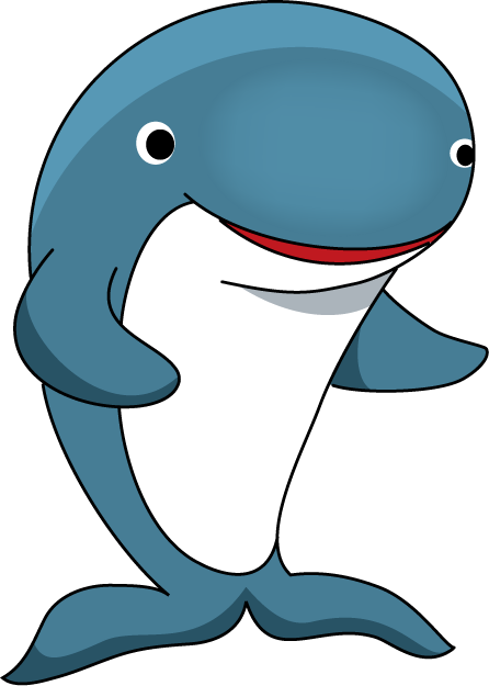 Cute Whale Png Free Download - Whale Clipart (446x625), Png Download