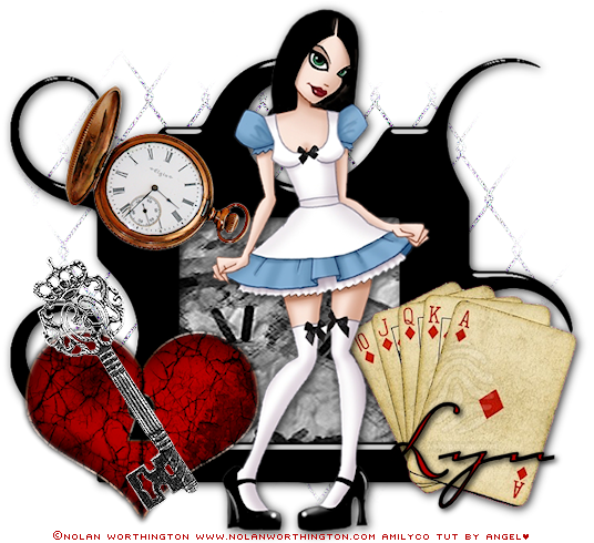 Alice In Wonderland ♥ - Glitter Text (552x489), Png Download