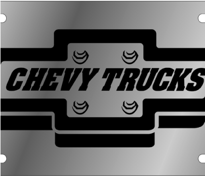 Chevy Truck Stainless Steel License Plate - Label (400x400), Png Download