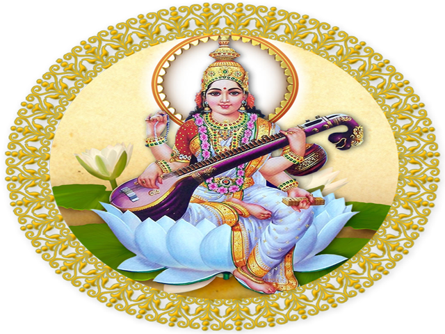 आज वसन्त पञ्चमी, विद्याकी देवी सरस्वतीको पूजा गरी मनाइदै - Saraswati Mata Png (640x480), Png Download