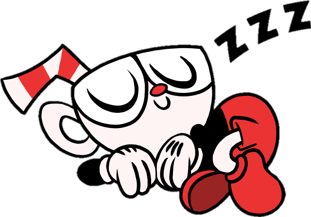 Report Abuse - Cuphead Sleeping (640x446), Png Download