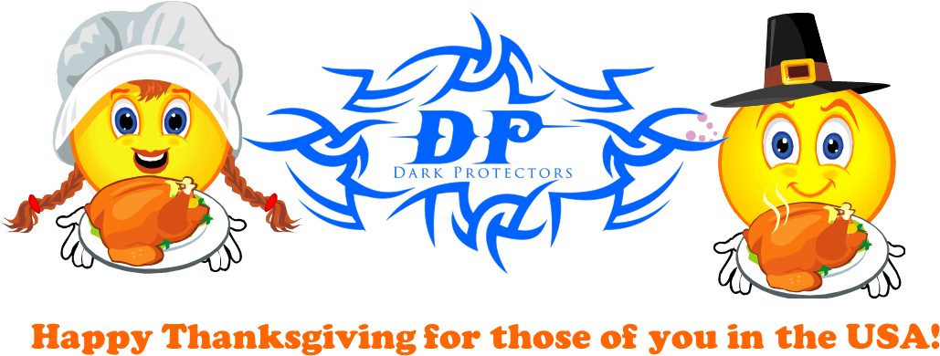 Happy Thanksgiving To Those In The Usa - Dark Protectors Logo In Blue Mug (1052x415), Png Download