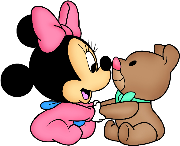 Disney Ba Minnie Mouse Cartoon Png Clip Art Images - Minnie Mouse Bebe Disney (600x600), Png Download