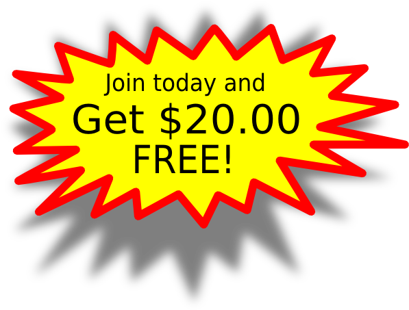 Get20dollarsfree Starburst Clip Art - Clip Art (600x461), Png Download