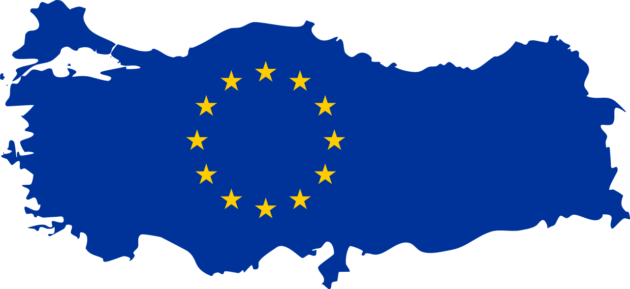 File - Turkey Eu - Svg - Turkey Flag Map (1280x588), Png Download