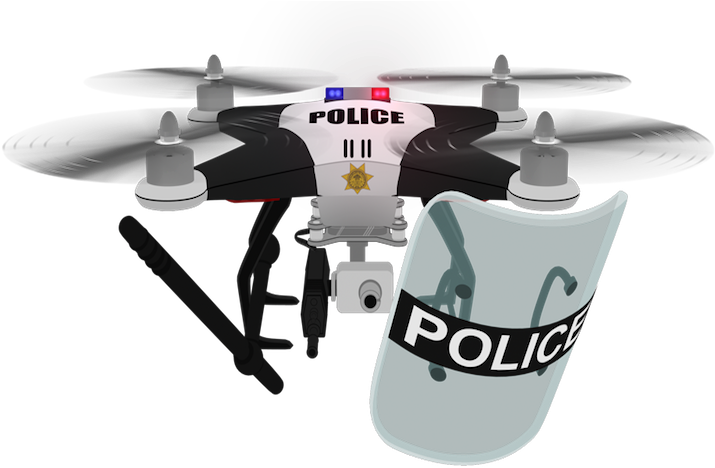 Police Drone - Police Drone Png (750x500), Png Download