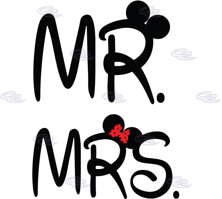 Mr&mrs Disney Cute Couple Shirts For Mr And Mrs With - Mr And Mrs Mickey Mouse (812x697), Png Download