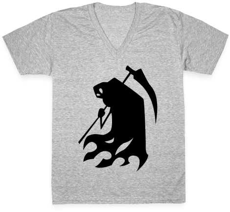 Kanji's Grim Reaper V-neck Tee Shirt - Im Not Tsundere Baka Shirt (484x484), Png Download