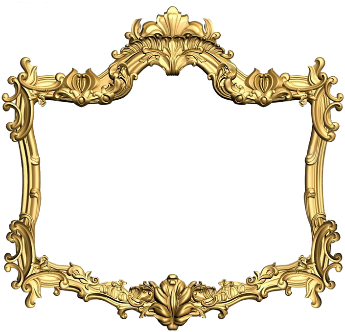 Gold Flower Frame Png Picture - Golden Frame With Baroque Ornament Png (790x720), Png Download
