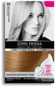 Front - John Frieda Foam Hair Color Ash Blonde (185x300), Png Download