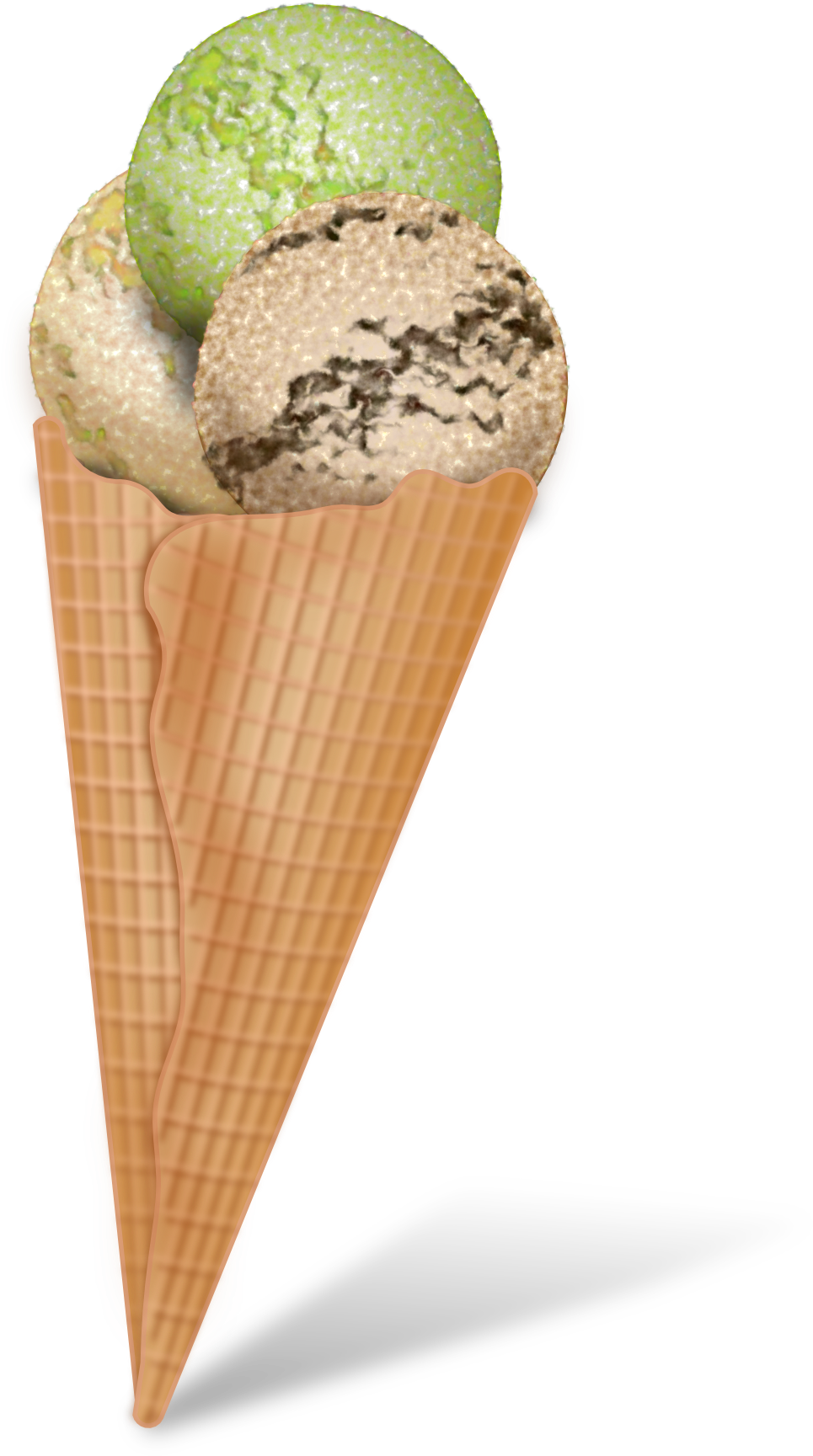 Ice Cream Cone Ice Creamne Clip Art Summer Clipart - Realistic Ice Cream Clipart (999x1739), Png Download