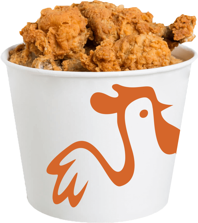 6pc Chicken, 4 Regular Fries, 6pc Hot Wings & - Fried Chicken Bucket (814x924), Png Download