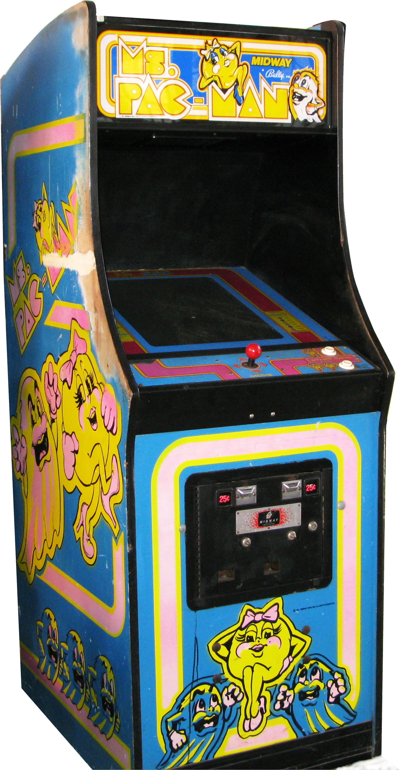 File - Mspacmancabinet - Ms Pac Man Arcade Machine (1364x2621), Png Download