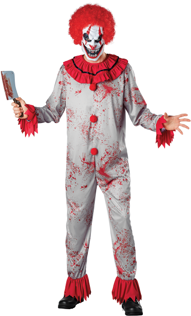 Scary Circus Clown - Scary Circus Clown Costume (408x650), Png Download