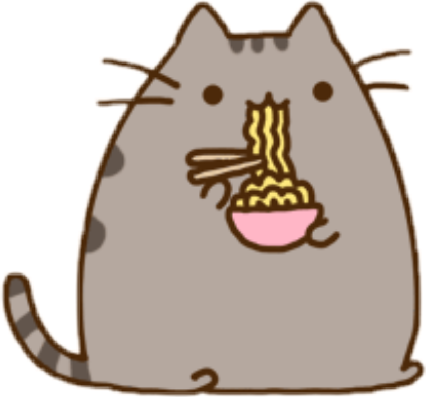 Jpg Transparent Stock Pusheen Noodle Sticker By Zerenguellue - Anime Pusheen Cat (426x397), Png Download
