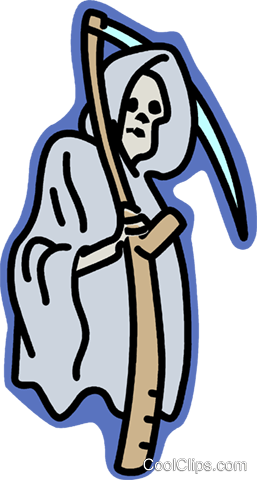 Grim Reaper Royalty Free Vector Clip Art Illustration - Clipart Death (257x480), Png Download