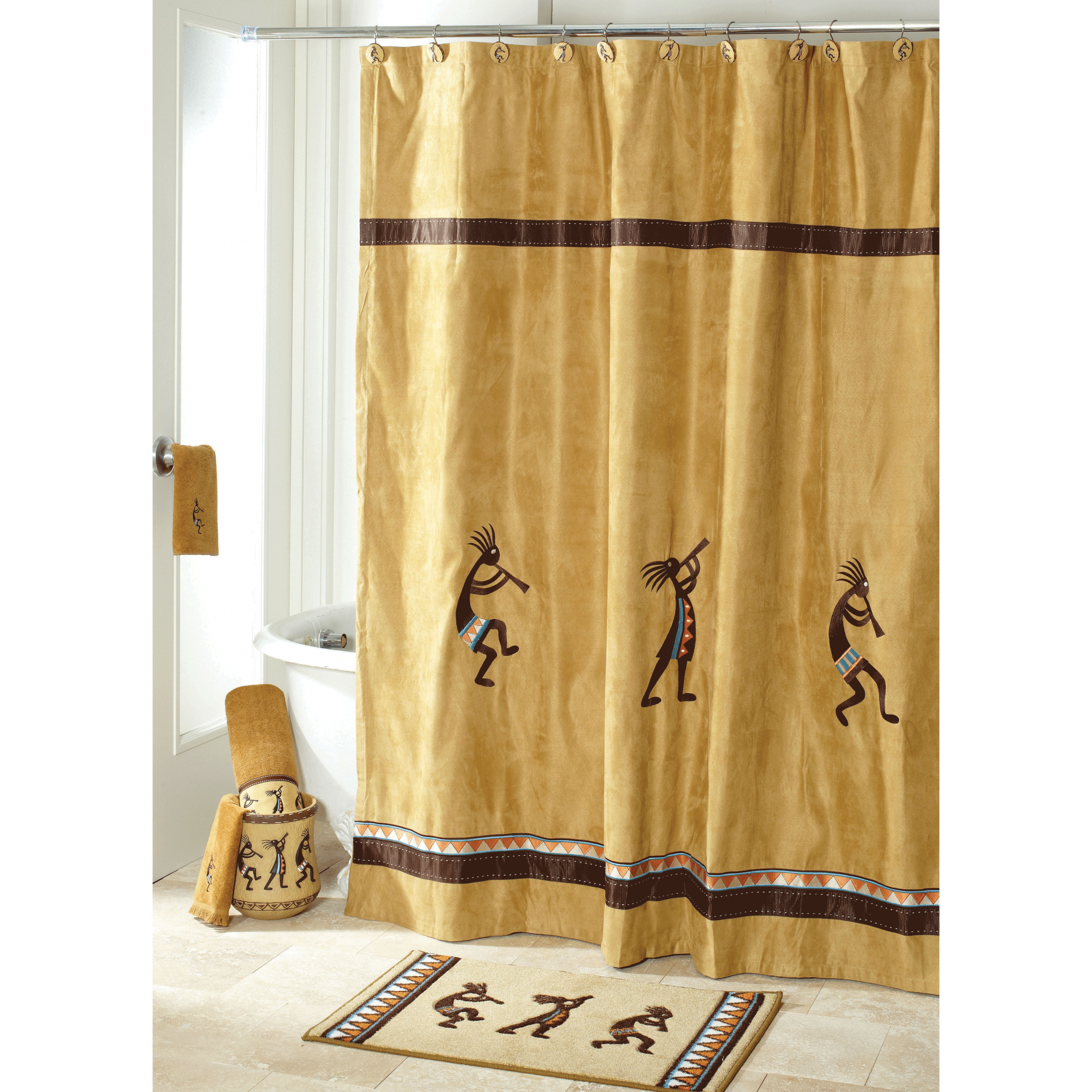 Rattan/tan - Avanti Kokopelli, Shower Curtain (2048x2048), Png Download