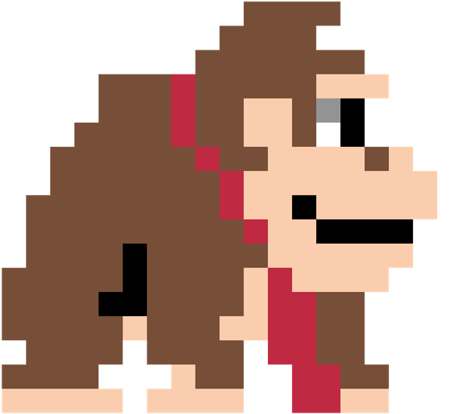 Donkeykong Sticker Nintendo 8bit - Pixel Art Paint Bucket (1024x1024), Png Download