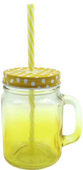 Zb Mason Jar In Yellow Gradient - Mason Jar (600x600), Png Download