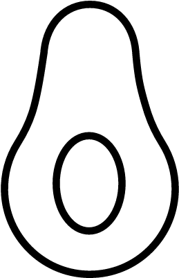 Avocado Vector - Outline Of An Avocado (400x400), Png Download
