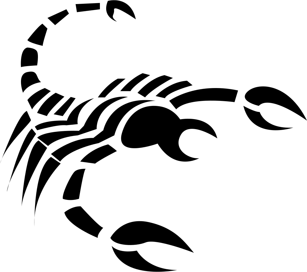 Image Black And White Download Scorpio Clipart Free - Scorpio Icon Png (980x868), Png Download