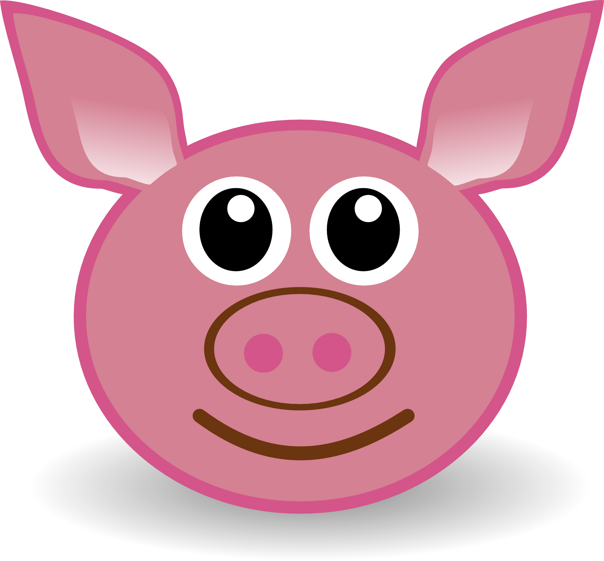 Pictures Of A Cartoon Pig - Drawing Of A Pig Face (1979x1838), Png Download