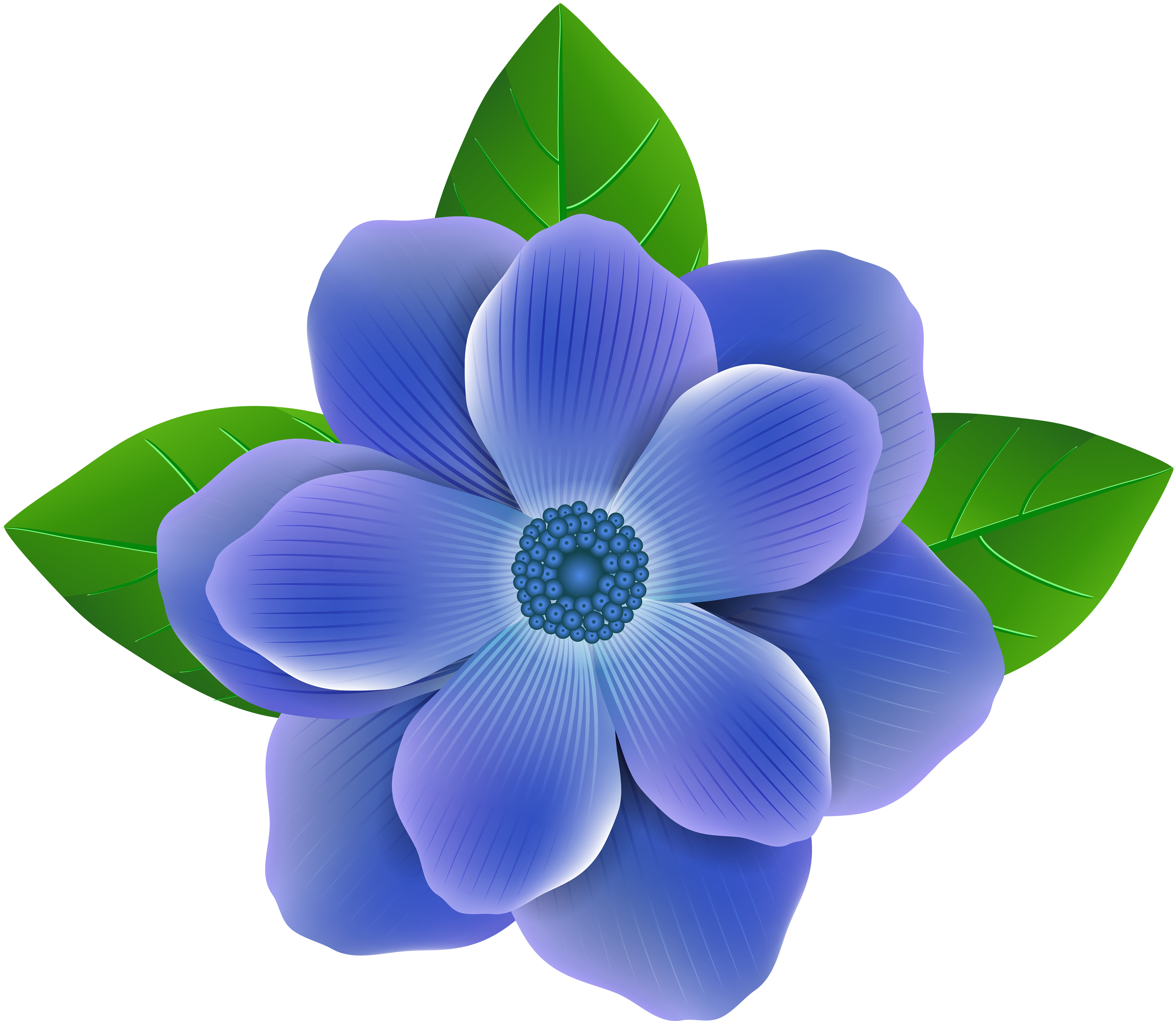 Blue Flower Png Clip Art Image - Blue Flower Clipart Png (5000x4341), Png Download