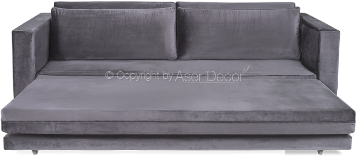 Sofa Cama Cinza Cyrewi Conforto Luxo 02 - Sofá Cama Png (740x500), Png Download