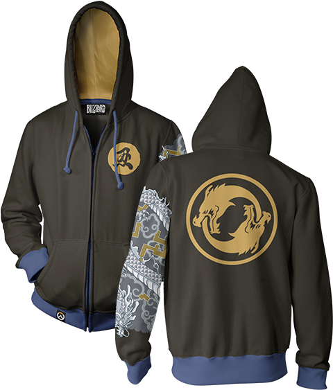 Overwatch Ultimate Hanzo Zip-up Hoodie & Free Overwatch - Overwatch Ultimate Hanzo Hoodie (490x580), Png Download