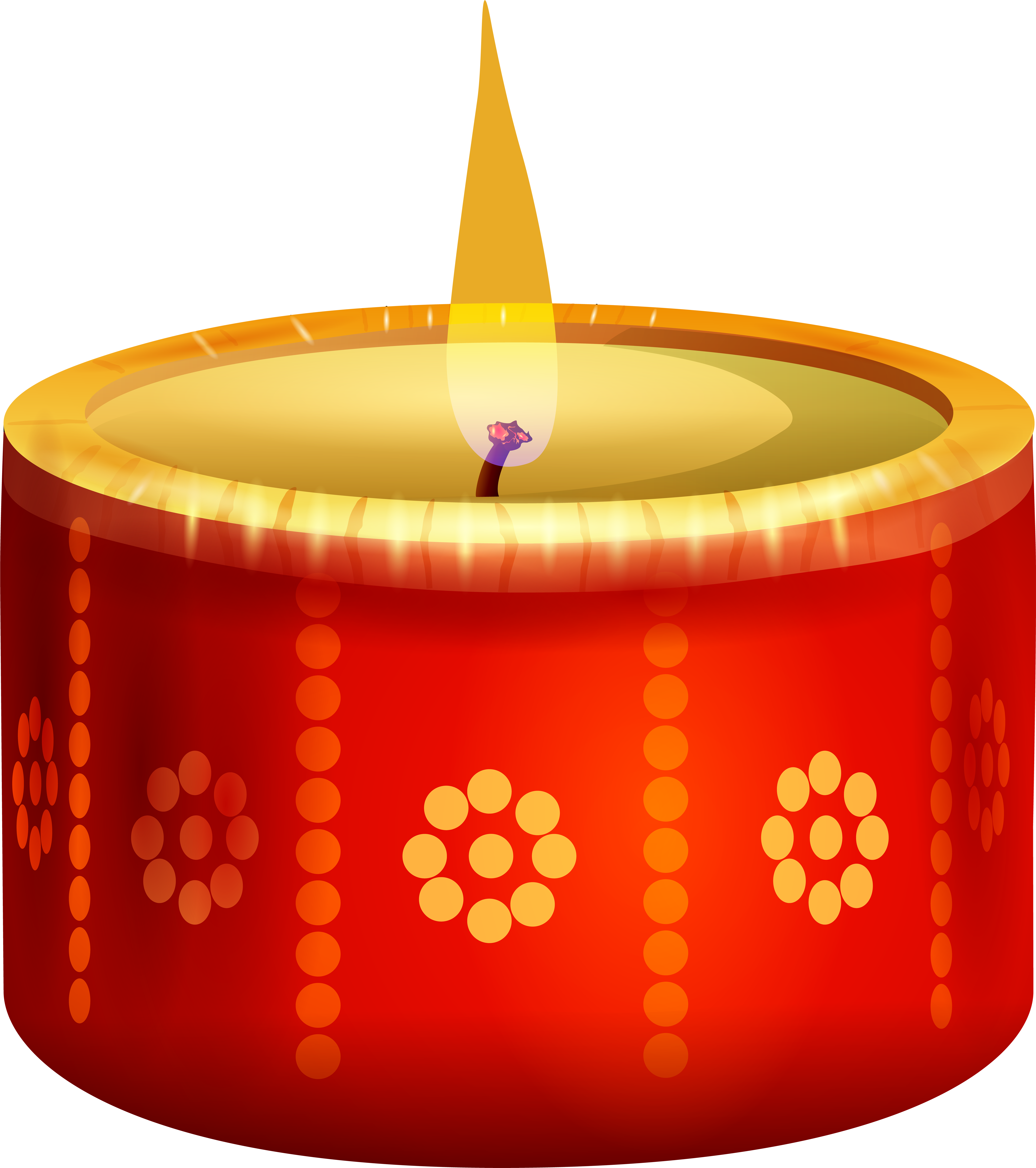 Happy Diwali Png India Candle Red Tra (7096x8000), Png Download