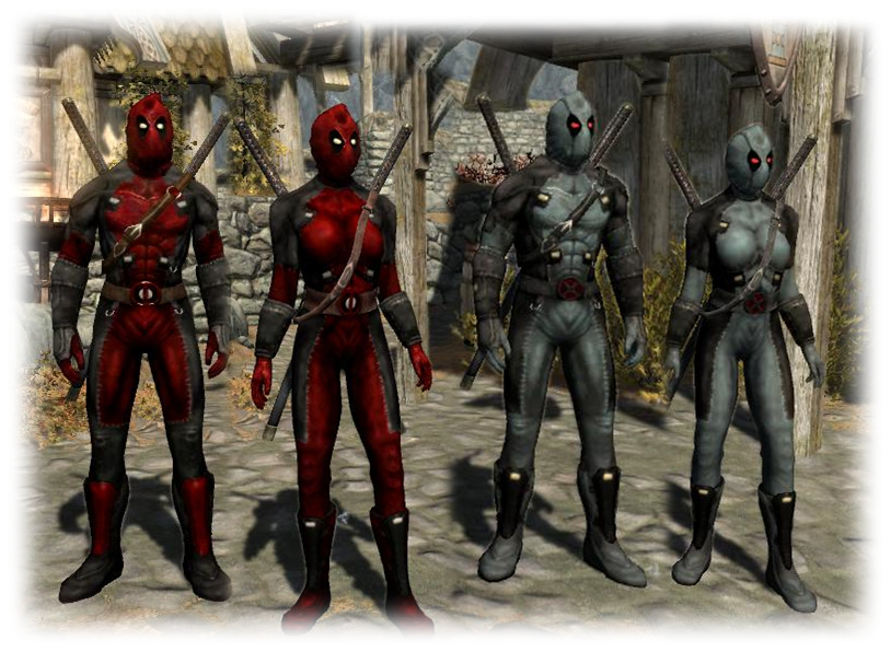It's About As Lore Friendly As You Can Get Whilst Having - Deadpool Armor Skyrim (814x596), Png Download
