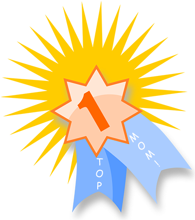 Top Mom Award - 1st Place Ribbon Charms (400x468), Png Download