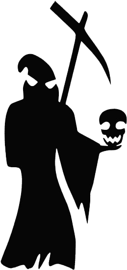 Black Death Skull On Grim Reaper Hand Tattoo Stencil - Transparent Tattoo Grim Reaper (600x600), Png Download
