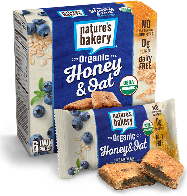 Blueberry Gluten Free Snack Bars - Nature's Bakery Honey Oat Bars (650x699), Png Download