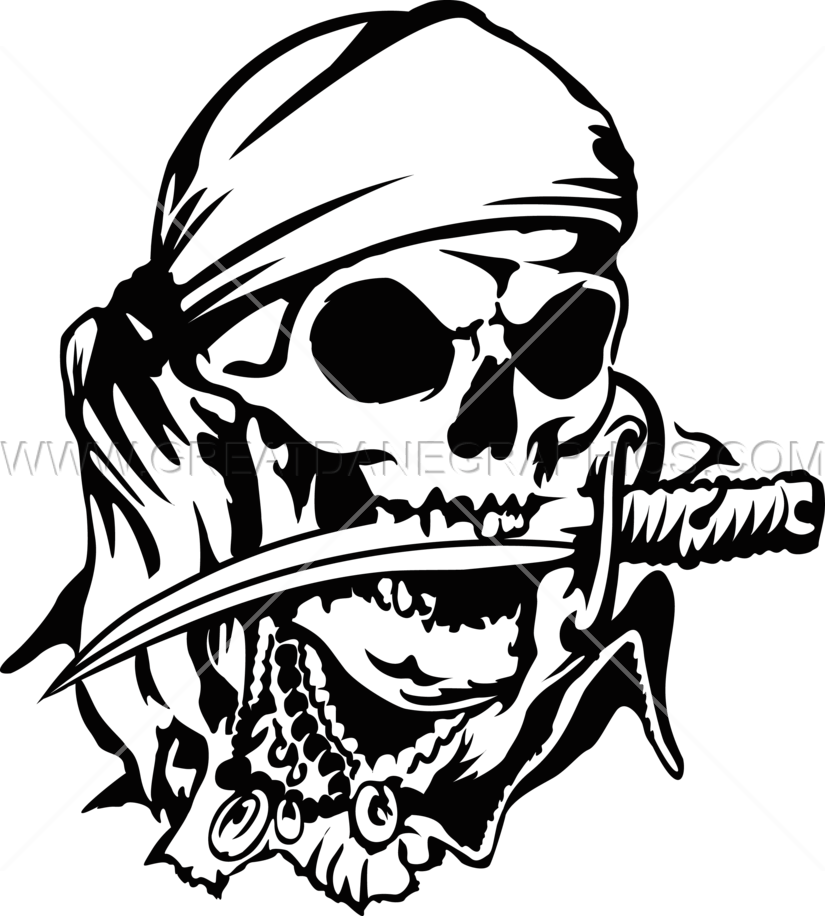 Pirate Skull Png Clip Art Library - Pirate Skull Black And White (825x916), Png Download