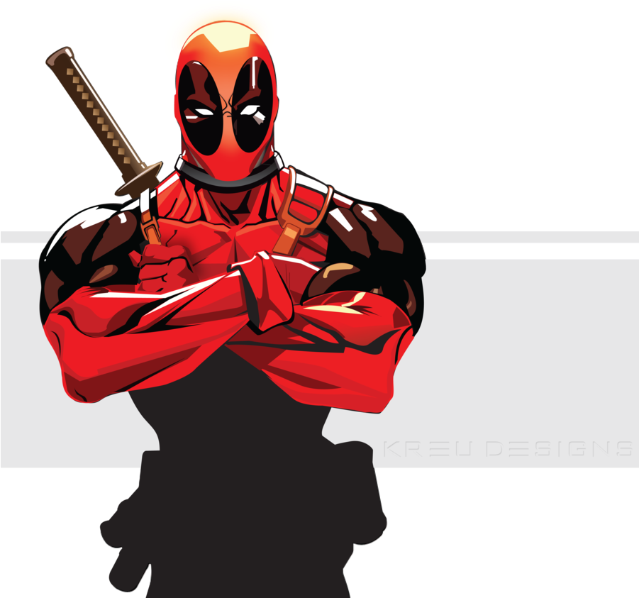 Xmen Drawing Deadpool - Red And Black Character (900x866), Png Download