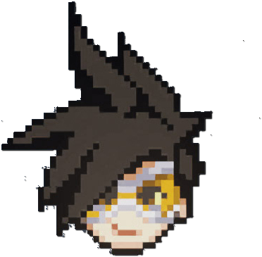 Portrait - Overwatch Tracer Pixel Spray (415x386), Png Download