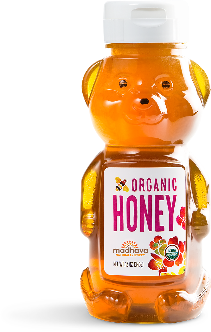Honey Bear Png Madhava Organic Honey 12 Oz Full Size Png Download Seekpng
