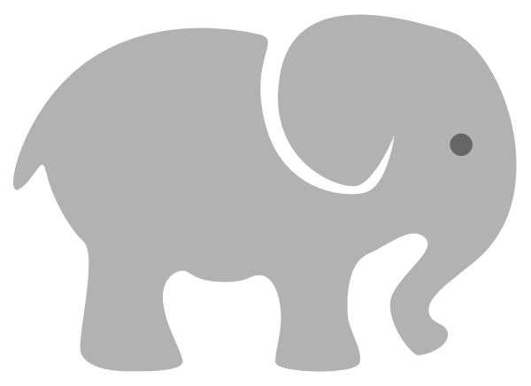 Clipart Free Stock Light Baby Clip Art At Clker Com - Elephant Silhouette Clip Art (600x436), Png Download