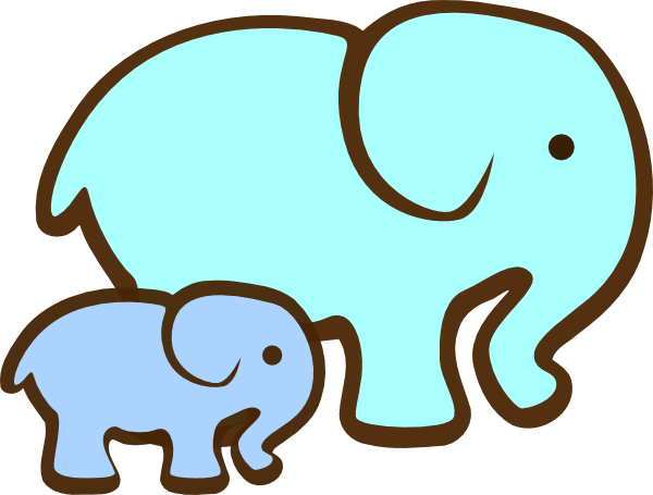 How To Set Use Blue Elephant Mom & Baby Svg Vector (600x455), Png Download
