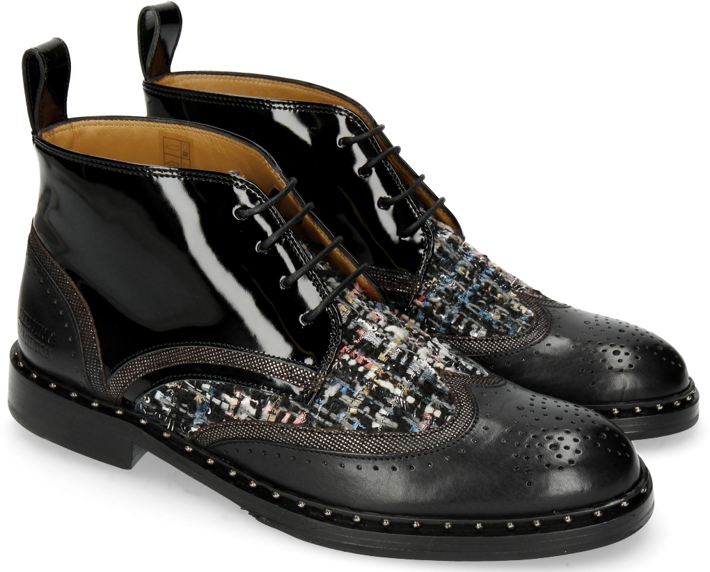 Ankle Boots Sally 30 Black Fermont Gunmetal Textile - Outdoor Shoe (1024x1024), Png Download