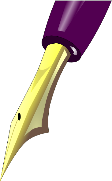 Pen Clipart Purple Pen - Pen Clip Art (366x593), Png Download