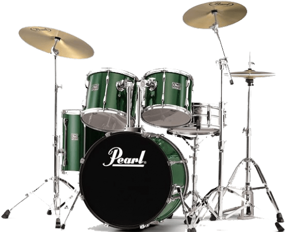 Download - Green Pearl Drum Set (621x478), Png Download