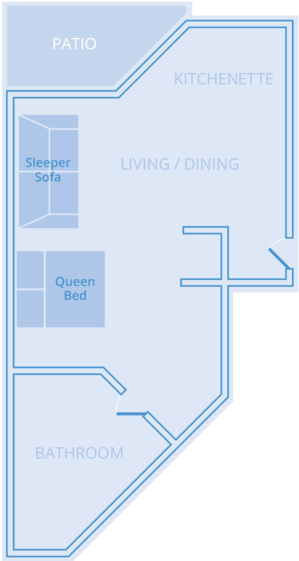 1-bath Condo Rental - Diagram (450x560), Png Download