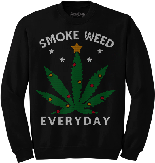 Smoke Weed Everyday Christmas Sweater - Snoop Dogg Christmas Shirt (705x632), Png Download