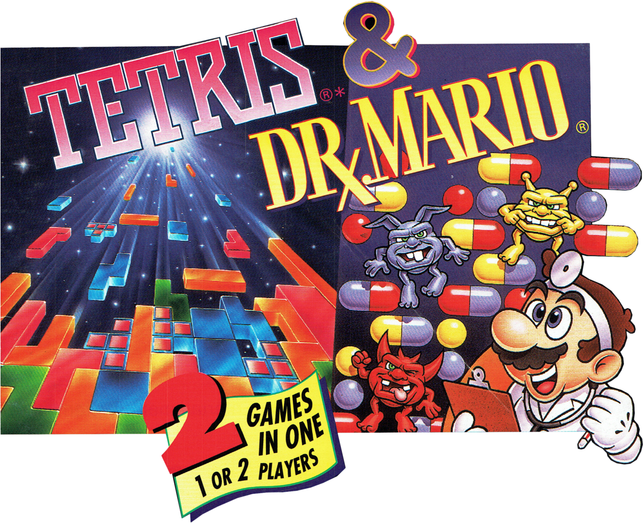 'tetris & Dr - Dr. Mario, 1990 [nintendo Game Boy] (1280x1056), Png Download